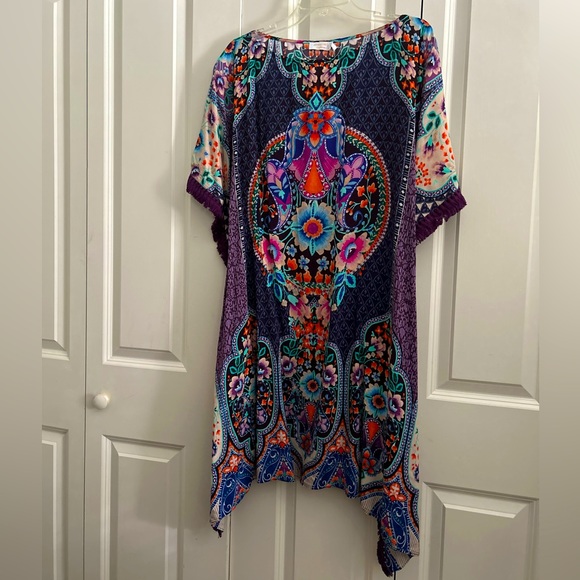 Johnny Was Saba Tunic Swimsuit Cover/Bathing Suit Cover Up Size L - Picture 2 of 11